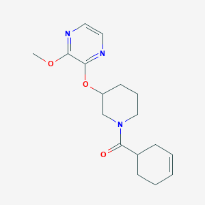 molecular formula C17H23N3O3 B2497282 2-{[1-(cyclohex-3-ene-1-carbonyl)piperidin-3-yl]oxy}-3-methoxypyrazine CAS No. 2034450-21-8