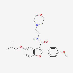 B2497320 2-(4-methoxyphenyl)-5-[(2-methylprop-2-en-1-yl)oxy]-N-[2-(morpholin-4-yl)ethyl]-1-benzofuran-3-carboxamide CAS No. 929452-11-9