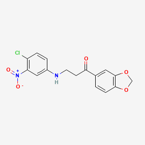 molecular formula C16H13ClN2O5 B2497330 1-(1,3-Benzodioxol-5-yl)-3-(4-chloro-3-nitroanilino)-1-propanone CAS No. 892155-46-3