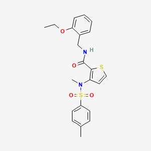 molecular formula C22H24N2O4S2 B2497332 N-[(2-ethoxyphenyl)methyl]-3-(N-methyl4-methylbenzenesulfonamido)thiophene-2-carboxamide CAS No. 1115871-54-9