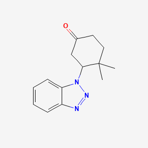 molecular formula C14H17N3O B2497349 3-(1H-1,2,3-Benzotriazol-1-yl)-4,4-dimethylcyclohexan-1-one CAS No. 300395-38-4