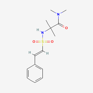 molecular formula C14H20N2O3S B2497375 N,N,2-trimethyl-2-[[(E)-2-phenylethenyl]sulfonylamino]propanamide CAS No. 1334036-39-3