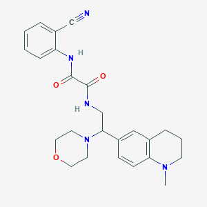 molecular formula C25H29N5O3 B2497377 N'-(2-cyanophenyl)-N-[2-(1-methyl-1,2,3,4-tetrahydroquinolin-6-yl)-2-(morpholin-4-yl)ethyl]ethanediamide CAS No. 922065-60-9