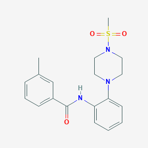 molecular formula C19H23N3O3S B2497410 3-methyl-N-{2-[4-(methylsulfonyl)piperazino]phenyl}benzenecarboxamide CAS No. 478260-32-1
