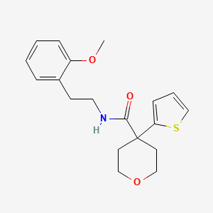 molecular formula C19H23NO3S B2497425 N-[2-(2-methoxyphenyl)ethyl]-4-(thiophen-2-yl)oxane-4-carboxamide CAS No. 877650-44-7