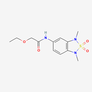molecular formula C12H17N3O4S B2497470 N-(1,3-dimethyl-2,2-dioxido-1,3-dihydrobenzo[c][1,2,5]thiadiazol-5-yl)-2-ethoxyacetamide CAS No. 2034402-36-1