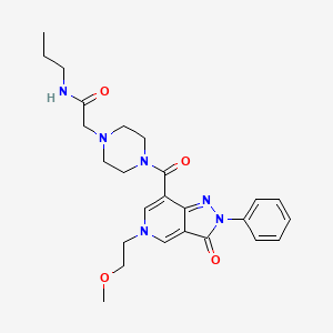 2-(4-(5-(2-methoxyethyl)-3-oxo-2-phenyl-3,5-dihydro-2H-pyrazolo[4,3-c]pyridine-7-carbonyl)piperazin-1-yl)-N-propylacetamide