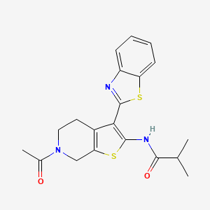 N-(6-acetyl-3-(benzo[d]thiazol-2-yl)-4,5,6,7-tetrahydrothieno[2,3-c]pyridin-2-yl)isobutyramide