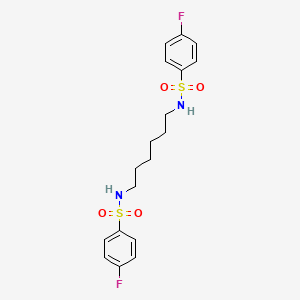 4-fluoro-N-[6-[(4-fluorophenyl)sulfonylamino]hexyl]benzenesulfonamide