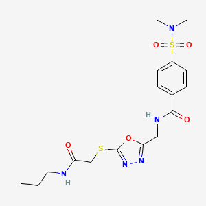 4-(N,N-dimethylsulfamoyl)-N-((5-((2-oxo-2-(propylamino)ethyl)thio)-1,3,4-oxadiazol-2-yl)methyl)benzamide
