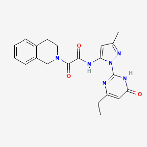 2-(3,4-dihydroisoquinolin-2(1H)-yl)-N-(1-(4-ethyl-6-oxo-1,6-dihydropyrimidin-2-yl)-3-methyl-1H-pyrazol-5-yl)-2-oxoacetamide