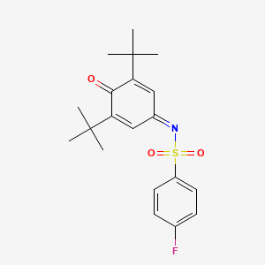 molecular formula C20H24FNO3S B2497519 N-(3,5-di-tert-butyl-4-oxocyclohexa-2,5-dien-1-ylidene)-4-fluorobenzene-1-sulfonamide CAS No. 86604-25-3