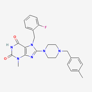 7-[(2-Fluorophenyl)methyl]-3-methyl-8-{4-[(4-methylphenyl)methyl]piperazinyl}-1,3,7-trihydropurine-2,6-dione