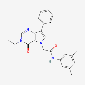 N-(3,5-dimethylphenyl)-2-[4-oxo-7-phenyl-3-(propan-2-yl)-3,4-dihydro-5H-pyrrolo[3,2-d]pyrimidin-5-yl]acetamide