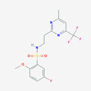 5-fluoro-2-methoxy-N-(2-(4-methyl-6-(trifluoromethyl)pyrimidin-2-yl)ethyl)benzenesulfonamide