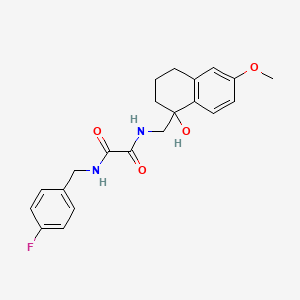 molecular formula C21H23FN2O4 B2497542 N'-[(4-fluorophenyl)methyl]-N-[(1-hydroxy-6-methoxy-1,2,3,4-tetrahydronaphthalen-1-yl)methyl]ethanediamide CAS No. 2034405-88-2
