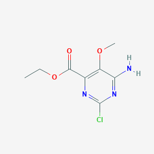 molecular formula C8H10ClN3O3 B2497560 ethyl 6-amino-2-chloro-5-methoxypyrimidine-4-carboxylate CAS No. 1126320-59-9