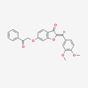 molecular formula C25H20O6 B2497566 (Z)-2-(3,4-dimethoxybenzylidene)-6-(2-oxo-2-phenylethoxy)benzofuran-3(2H)-one CAS No. 858759-30-5