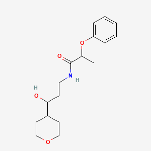 N-(3-hydroxy-3-(tetrahydro-2H-pyran-4-yl)propyl)-2-phenoxypropanamide