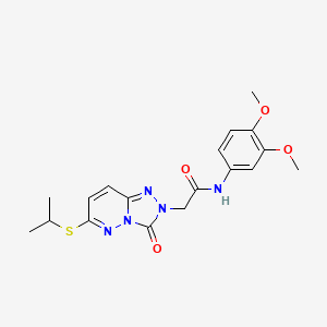 molecular formula C18H21N5O4S B2497576 N-(3,4-dimethoxyphenyl)-2-[3-oxo-6-(propan-2-ylsulfanyl)-2H,3H-[1,2,4]triazolo[4,3-b]pyridazin-2-yl]acetamide CAS No. 1040652-40-1
