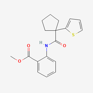 molecular formula C18H19NO3S B2497577 methyl 2-[1-(thiophen-2-yl)cyclopentaneamido]benzoate CAS No. 1049512-54-0