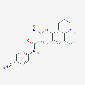 N-(4-cyanophenyl)-11-imino-2,3,6,7-tetrahydro-1H,5H,11H-pyrano[2,3-f]pyrido[3,2,1-ij]quinoline-10-carboxamide