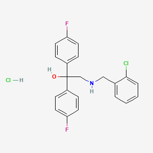2-{[(2-Chlorophenyl)methyl]amino}-1,1-bis(4-fluorophenyl)ethan-1-ol hydrochloride
