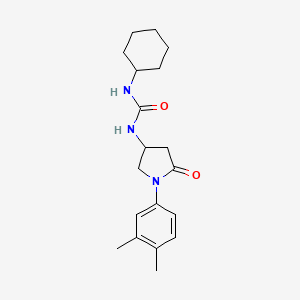 1-Cyclohexyl-3-(1-(3,4-dimethylphenyl)-5-oxopyrrolidin-3-yl)urea
