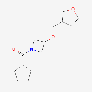 molecular formula C14H23NO3 B2497589 Cyclopentyl(3-((tetrahydrofuran-3-yl)methoxy)azetidin-1-yl)methanone CAS No. 2320147-58-6