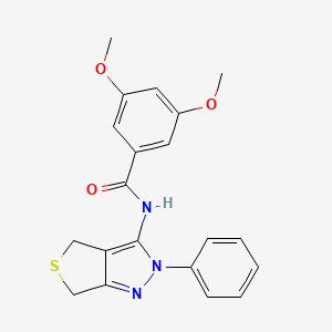 3,5-dimethoxy-N-(2-phenyl-4,6-dihydro-2H-thieno[3,4-c]pyrazol-3-yl)benzamide