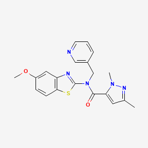 N-(5-methoxybenzo[d]thiazol-2-yl)-1,3-dimethyl-N-(pyridin-3-ylmethyl)-1H-pyrazole-5-carboxamide