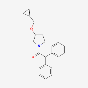 molecular formula C22H25NO2 B2497606 1-(3-(Cyclopropylmethoxy)pyrrolidin-1-yl)-2,2-diphenylethanone CAS No. 2034520-21-1