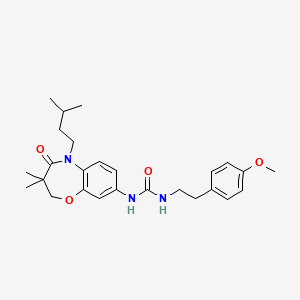 1-(5-Isopentyl-3,3-dimethyl-4-oxo-2,3,4,5-tetrahydrobenzo[b][1,4]oxazepin-8-yl)-3-(4-methoxyphenethyl)urea