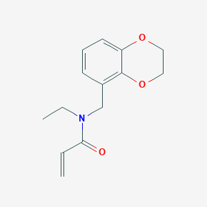 molecular formula C14H17NO3 B2497620 N-(2,3-Dihydro-1,4-benzodioxin-5-ylmethyl)-N-ethylprop-2-enamide CAS No. 2411277-13-7