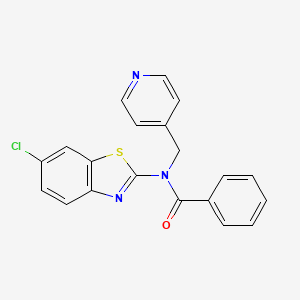 molecular formula C20H14ClN3OS B2497650 N-(6-氯苯并[d]噻唑-2-基)-N-(吡啶-4-基甲基)苯甲酰胺 CAS No. 923123-11-9