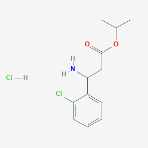 molecular formula C12H17Cl2NO2 B2497651 Propan-2-yl 3-amino-3-(2-chlorophenyl)propanoate hydrochloride CAS No. 1049758-08-8