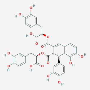 molecular formula C36H30O16 B2497659 (2S)-2-[(1R,2S)-3-[(1R)-1-Carboxy-2-(3,4-dihydroxyphenyl)ethoxy]carbonyl-1-(3,4-dihydroxyphenyl)-7,8-dihydroxy-1,2-dihydronaphthalene-2-carbonyl]oxy-3-(3,4-dihydroxyphenyl)propanoic acid CAS No. 199433-62-0