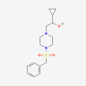 molecular formula C16H24N2O3S B2497670 2-(4-(Benzylsulfonyl)piperazin-1-yl)-1-cyclopropylethanol CAS No. 1421530-18-8
