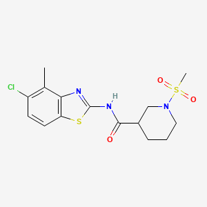 molecular formula C15H18ClN3O3S2 B2497673 N-(5-chloro-4-methyl-1,3-benzothiazol-2-yl)-1-methanesulfonylpiperidine-3-carboxamide CAS No. 1060167-63-6