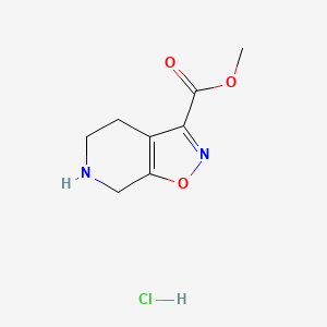 molecular formula C8H11ClN2O3 B2497681 Methyl 4,5,6,7-tetrahydroisoxazolo[5,4-c]pyridine-3-carboxylate hydrochloride CAS No. 2230800-21-0