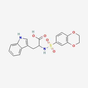 molecular formula C19H18N2O6S B2497689 N-(2,3-dihydro-1,4-benzodioxin-6-ylsulfonyl)tryptophan CAS No. 1008587-24-3