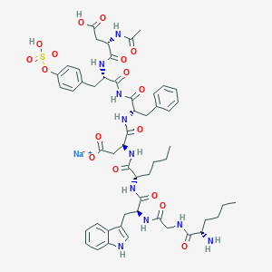 molecular formula C53H67N10NaO17S B024977 Cholecystokinin (26-33), N-acetyl-norleucine(28,31)- CAS No. 105504-60-7