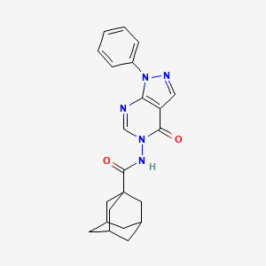 molecular formula C22H23N5O2 B2497723 N-{4-oxo-1-phenyl-1H,4H,5H-pyrazolo[3,4-d]pyrimidin-5-yl}adamantane-1-carboxamide CAS No. 899996-08-8