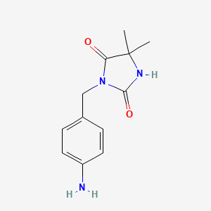 molecular formula C12H15N3O2 B2497731 3-(4-Aminobenzyl)-5,5-dimethylimidazolidine-2,4-dione CAS No. 789470-91-3