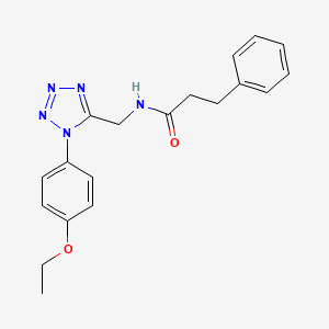 molecular formula C19H21N5O2 B2497741 N-{[1-(4-ethoxyphenyl)-1H-1,2,3,4-tetrazol-5-yl]methyl}-3-phenylpropanamide CAS No. 1005305-89-4