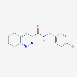 molecular formula C16H16BrN3O B2497794 N-[(4-Bromophenyl)methyl]-5,6,7,8-tetrahydrocinnoline-3-carboxamide CAS No. 2415455-44-4