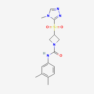 molecular formula C15H19N5O3S B2497808 N-(3,4-dimethylphenyl)-3-[(4-methyl-4H-1,2,4-triazol-3-yl)sulfonyl]azetidine-1-carboxamide CAS No. 2320852-43-3