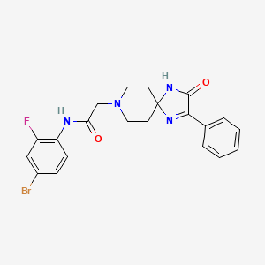 molecular formula C21H20BrFN4O2 B2497811 N-(4-bromo-2-fluorophenyl)-2-{3-oxo-2-phenyl-1,4,8-triazaspiro[4.5]dec-1-en-8-yl}acetamide CAS No. 1189944-55-5