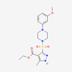 ethyl 5-((4-(3-methoxyphenyl)piperazin-1-yl)sulfonyl)-3-methyl-1H-pyrazole-4-carboxylate