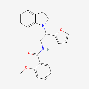 N-(2-(furan-2-yl)-2-(indolin-1-yl)ethyl)-2-methoxybenzamide